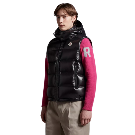 Gilet doudoune sans manches MONCLER Bormes bleu marine brillante