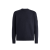 Pull col rond laine agneau bleu marine lunettes