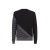 Pull col rond laine noire FF gris diagonal