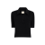 Pull Shrunken col polo manche courte cachemire noir