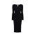 Robe mi longue Beth encolure cœur maille viscose côtelée noir