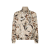 Veste zippée réversible col montant coton beige imprimé fleurs