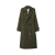 Trench-coat long sergé de coton mélangé kaki ceinture boucle B