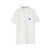 Polo manche courte coton piqué blanc logo cavalier bleu