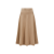 Jupe midi évasée maille laine coton camel