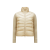 Cardigan zippé matelassé laine mérinos manche nylon beige