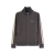 Veste de survêtement zippée nylon gris bande blanche logo