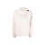 Pull gros col rond laine cachemire blanc crème boutons