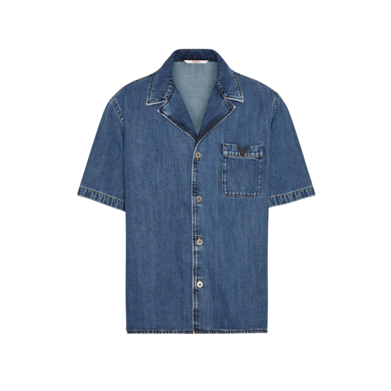 Chemise bowling denim coton...