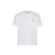 T-shirt col rond coton blanc logo V métal