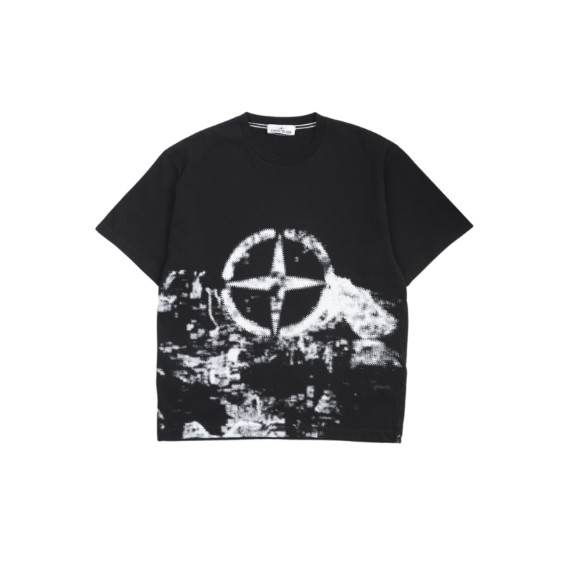 T-shirt col rond coton noir...