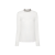 Blouse manche longue soie crêpe de Chine blanc ornement Monile col