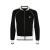 Veste zippée Bomber noir bandes logo brodé