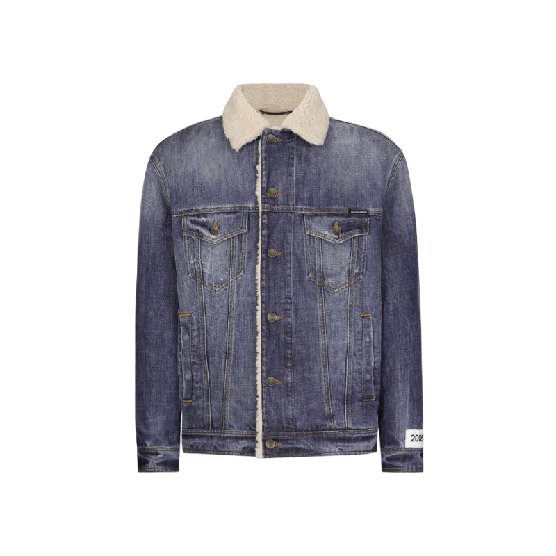 Blouson jean denim bleu col...