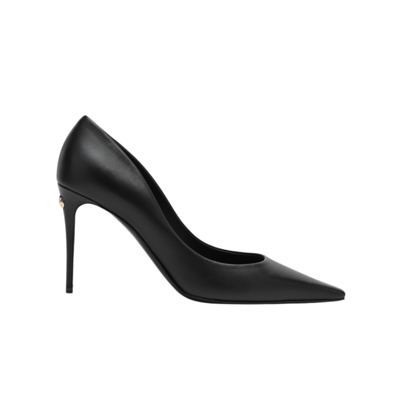 Escarpins talon cuir noir...