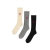 Pack 3 paires chaussettes coton mélangé noir gris écru cœur rouge