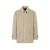 Parka cachemire beige doublé col chemise patte cuir