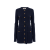 Cardigan long maille laine bleu navy bouton militaire dore ceinture