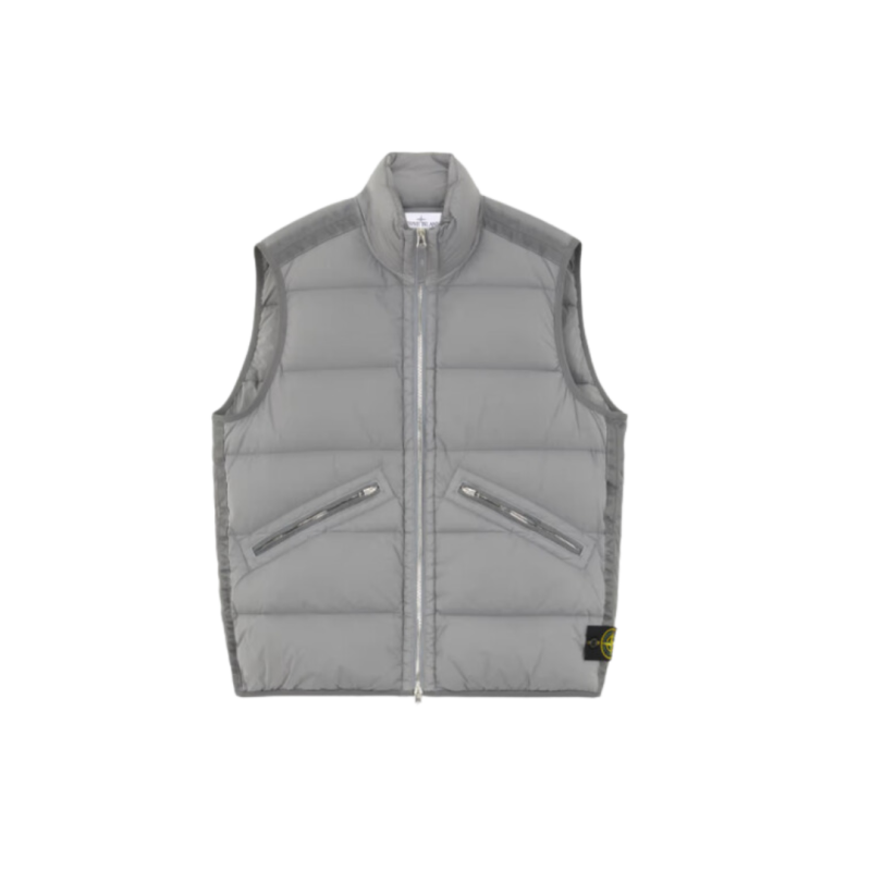 Gilet sans manche STONE ISLAND doudoune nylon gris