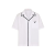 Chemise bowling popeline de coton blanc V noir