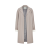 Manteau mi-long col à revers manche raglan laine coton gris