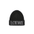 Bonnet laine noire revers broderie LOEWE