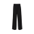 Pantalon tailleur ample droit laine noire