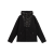 Veste à capuche nylon noir mat col pression brillant