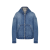 Veste sur chemise capuche denim jeans bleu doublé molleton gris