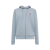 Hoodie zippé molleton coton biologique gris bleu coeur rouge