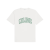 T-shirt Collège col rond coton blanc logo Vert