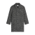 Manteau long droit Mac Camden tweed laine noir blanc