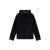 Blouson zippé à capuche hoodie velours noir patch logo