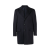 Manteau mi-long revers cranté cachemire bleu marine