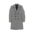 Manteau droit croisé laine vierge noir blanc