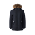 Parka mi-longue Edward noir plastron capuche fourrure