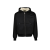 Blouson à capuche nylon noir doublé mouton blanc