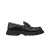 Mocassins Buffalo cuir noir cannage log argent