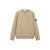 Sweat-shirt ras-du-cou coton molletonné côtelé beige