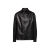 Veste chemise cuir nappa noir logo triangle métal