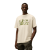 T-shirt col rond jersey coton blanc cassé logo flou vert