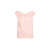 Top haut Selly soie rose pale col polo