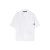 Chemise manche courte coton blanc logo incurvé dos noir