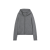 Pull cardigan à capuche laine cachemire gris logo incurvé bas dos blanc