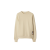 Sweatshirt col rond coton beige patch étiquette check beige