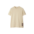 T-shirt col rond coton beige patch étiquette check beige