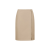 Jupe aux genoux gabardine nylon beige zip coté