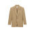 Veste Costume Blazer simple bouton gabardine de laine beige foncé