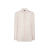 Chemise col italien popeline soie ivoire rosé